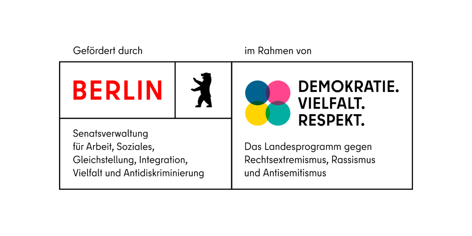 Logo - Landesprogramm - Senatsverwaltung für Arbeit, Soziales, Gleichstellung, Integration, Vielfalt und Antidiskriminierung